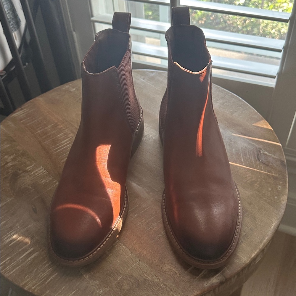 Brown Leather Chelsea Boots